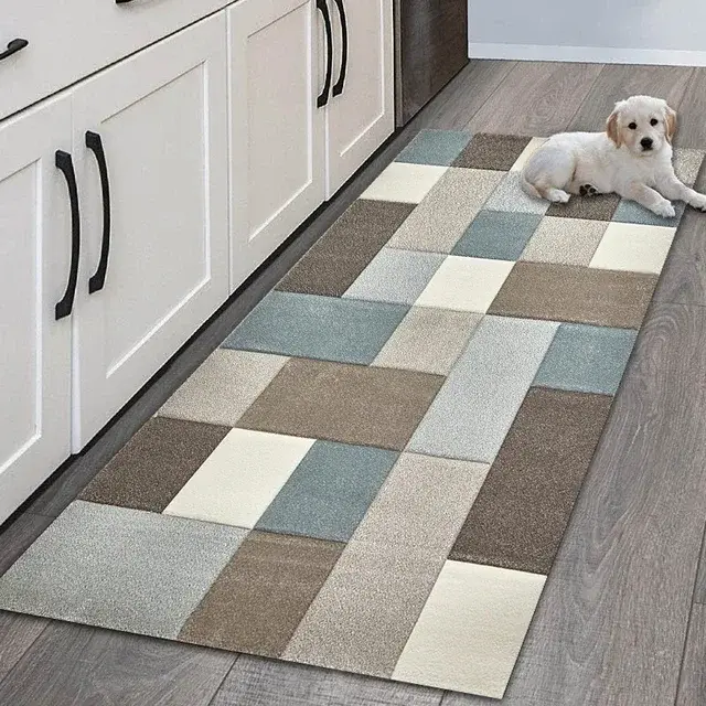 Thumbnail: Geometric Floor Mat – Non-Slip Kitchen & Living Room Carpet