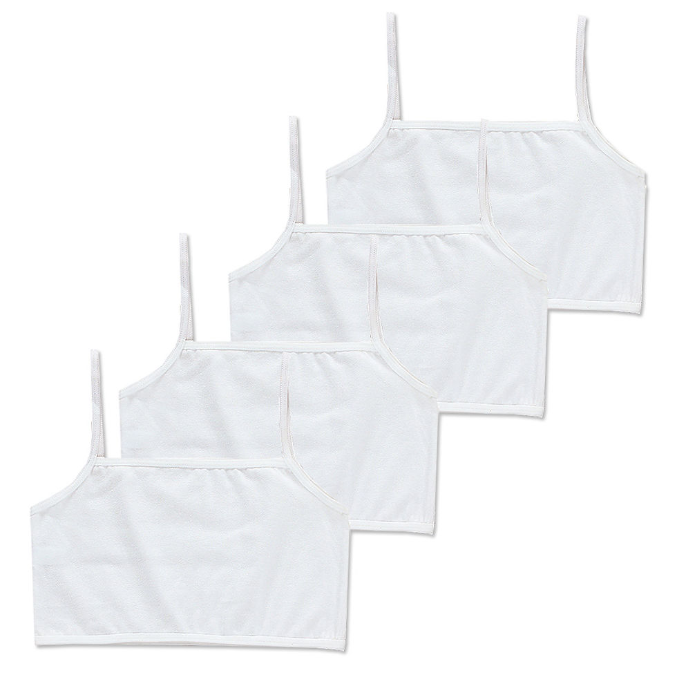Thumbnail: 4pcs Girls’ Cotton Training Bra Set – Wire-Free Teen Underwear