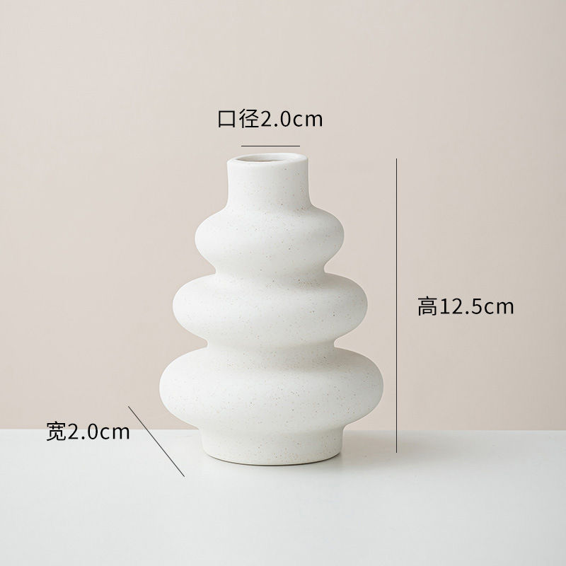 Thumbnail: Set of 3 Ceramic Vases – Nordic Boho Decorative Centerpieces for Living Room