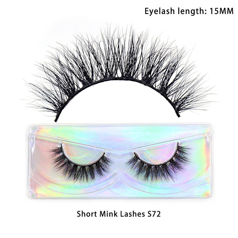 Thumbnail: Short Natural Mink Fluffy Wispy Eyelashes 12mm-15mm