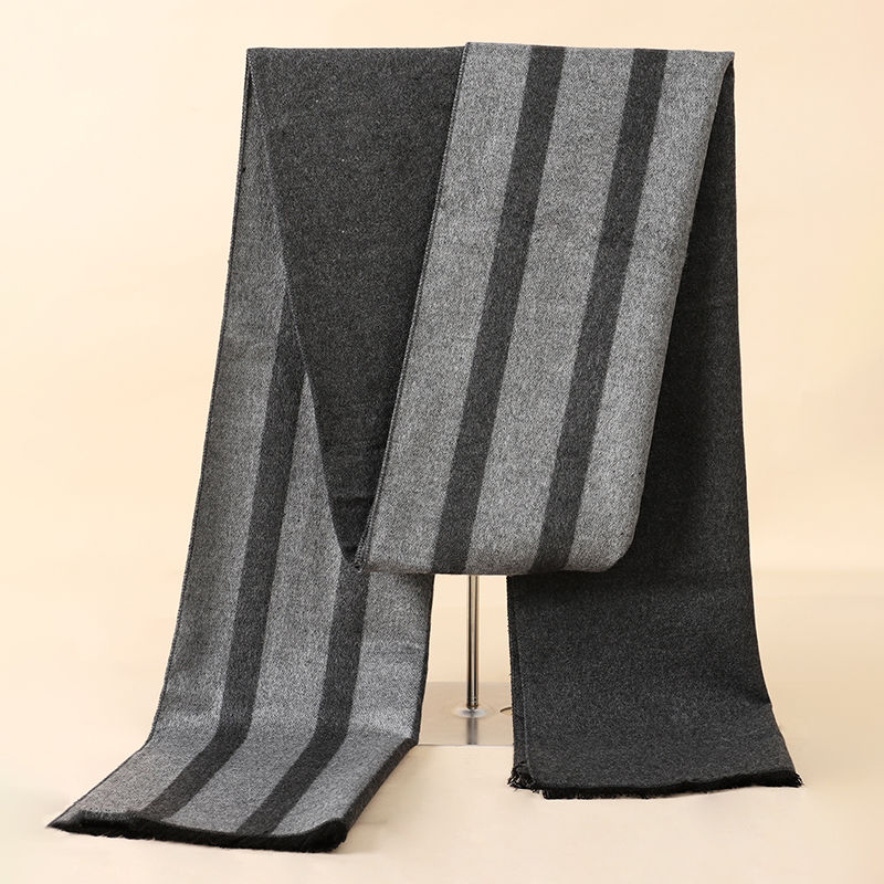 Thumbnail: Mens Classic Plaid Winter Scarf Soft Cashmere Wool Blend Warm Fashion Accessory