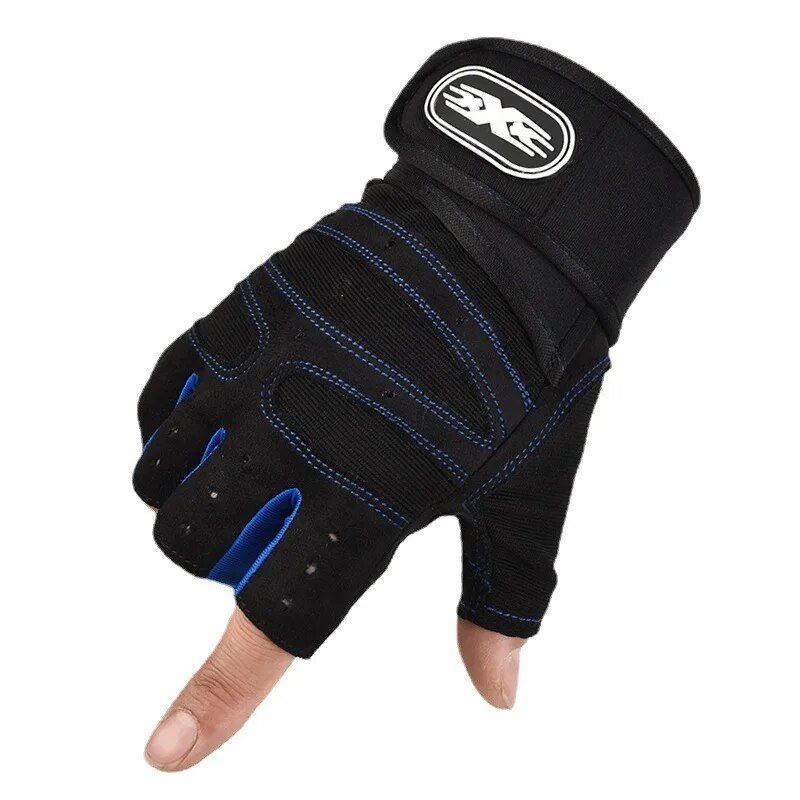 Thumbnail: Fitness Half-Finger Gloves –Anti-Slip, Wrist Support, Breathable for Men & Women