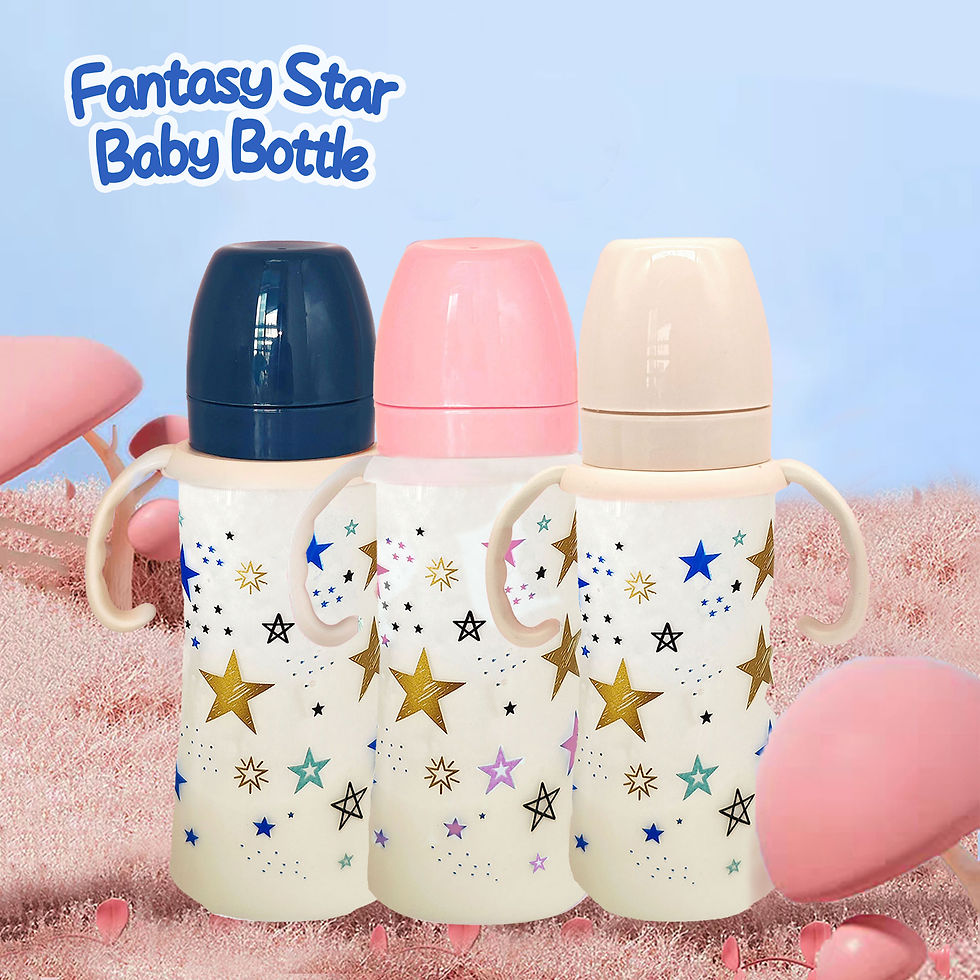 Thumbnail: Baby Boy Anti-Fall Feeding Bottle – Ultra-Light Anti-Colic Wide Mouth Bottle