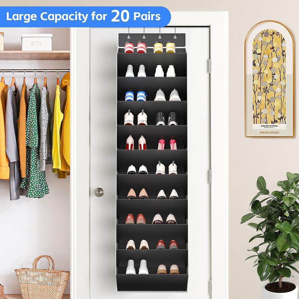 Thumbnail: 10 Tiers Large Over the Door Shoe Organizer With Deep Pockets