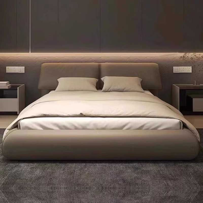 High-End European Double Bed Frame with Upholstered Headboard – Luxury Design