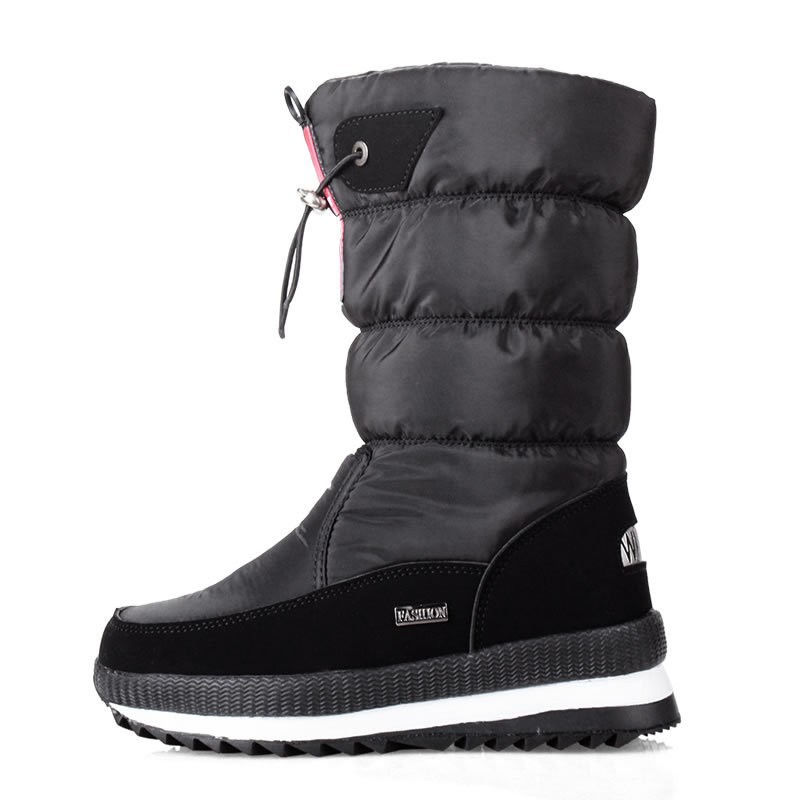 Thumbnail: Warm Plush Mid Calf Waterproof Snow Boots for Women