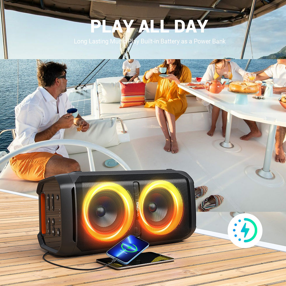 Thumbnail: Portable Bluetooth Speaker Waterproof Party Boombox RGB Lights