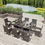 Thumbnail: Outdoor Rattan Dining Set – Two Square Glass Tables & Eight Cushioned Chairs