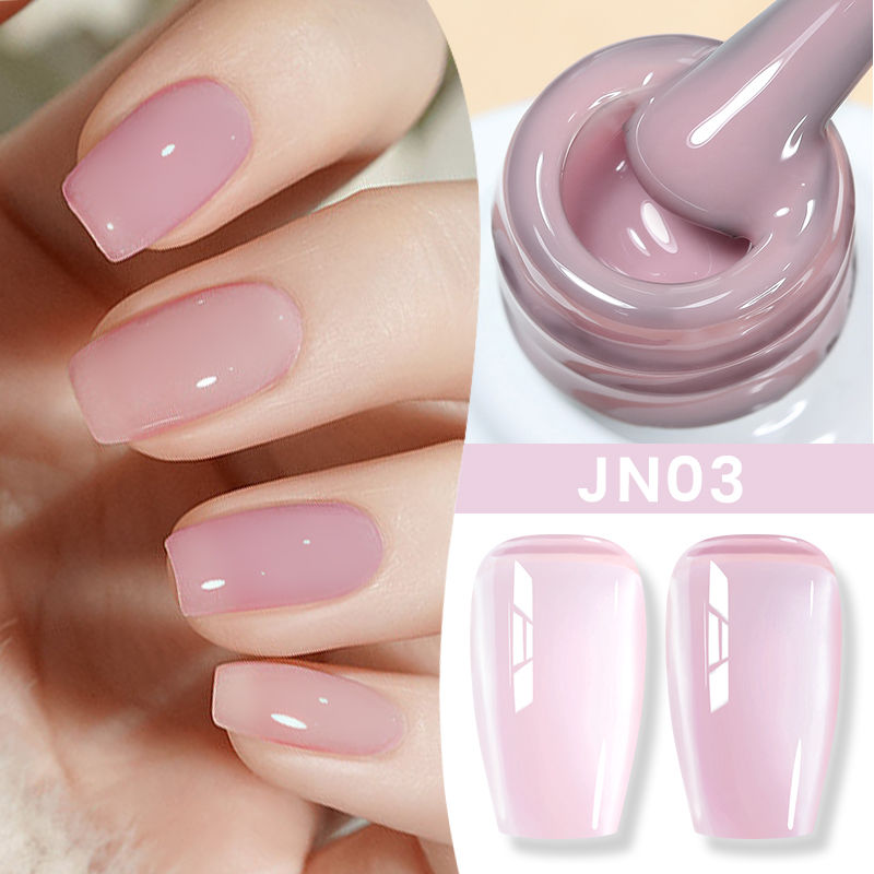 Thumbnail: 10ml Jelly Nude Gel Nail Polish Light Pink Peach UV Soak Off for Summer Nails