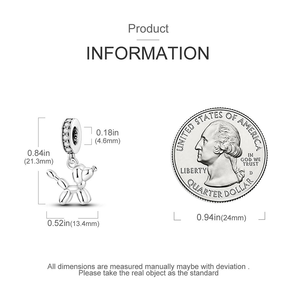 Thumbnail: Sterling Silver Dog Heart Charm Bead Pendant for Original Bracelet Jewelry