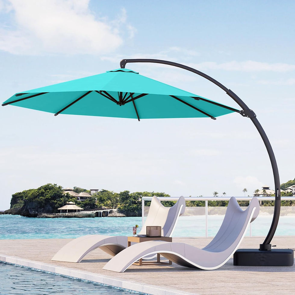 Thumbnail: HUANZHUANG 11FT Cantilever Patio Umbrella with Heavy-Duty Base