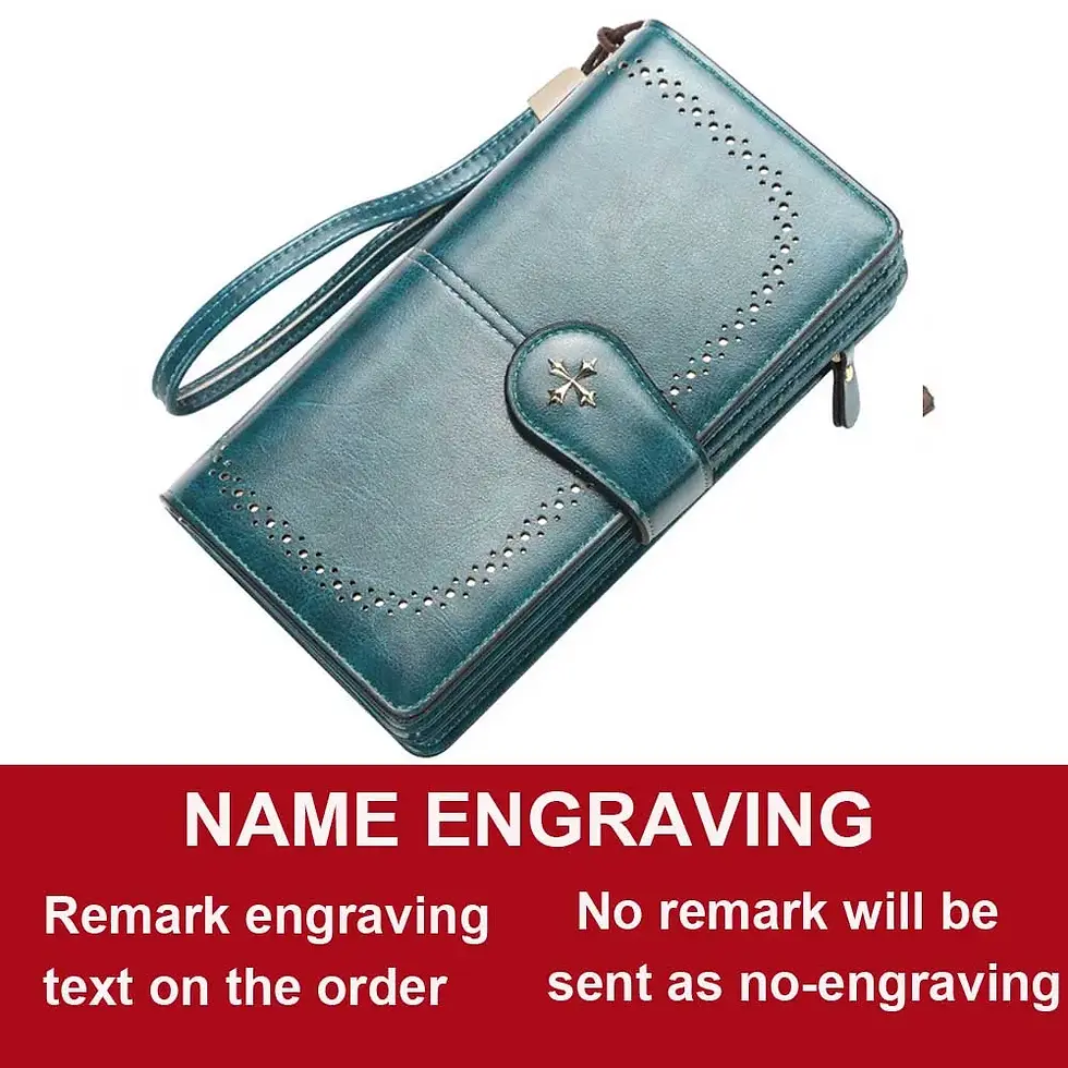 Thumbnail: Women’s Large PU Leather Wallet with Name Engraving and Card Holder