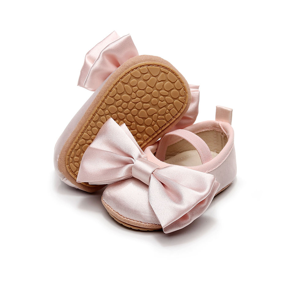 Thumbnail: Baby Girl Moccasins Soft Sole Princess Shoes with Big Bow