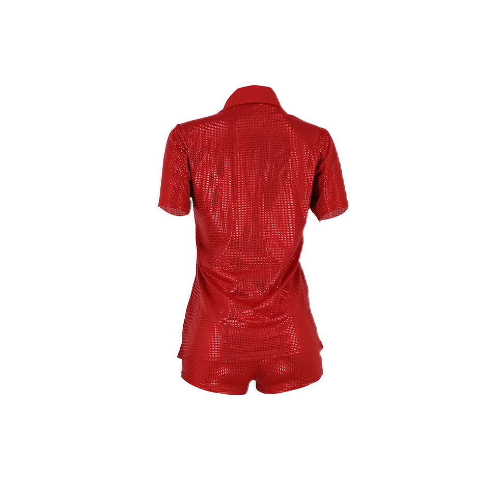Thumbnail: Solid Polo Collar T-Shirt & Shorts Set – Casual Summer Outfit