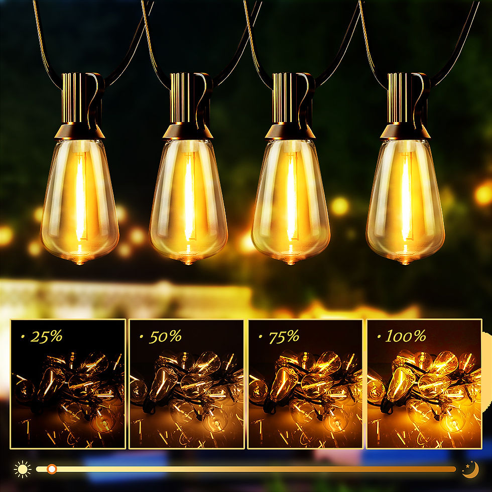 Thumbnail: 12M Solar String Lights Outdoor with Remote, ST38 Patio LED Lamp