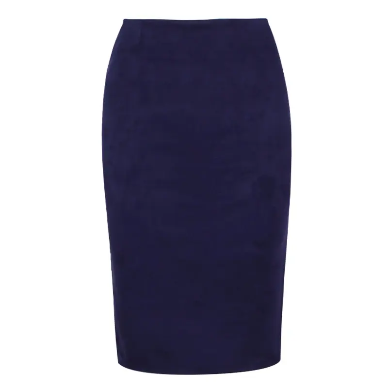 Thumbnail: Suede Bodycon Midi Pencil Skirt High Waist Workwear Autumn Winter Fashion