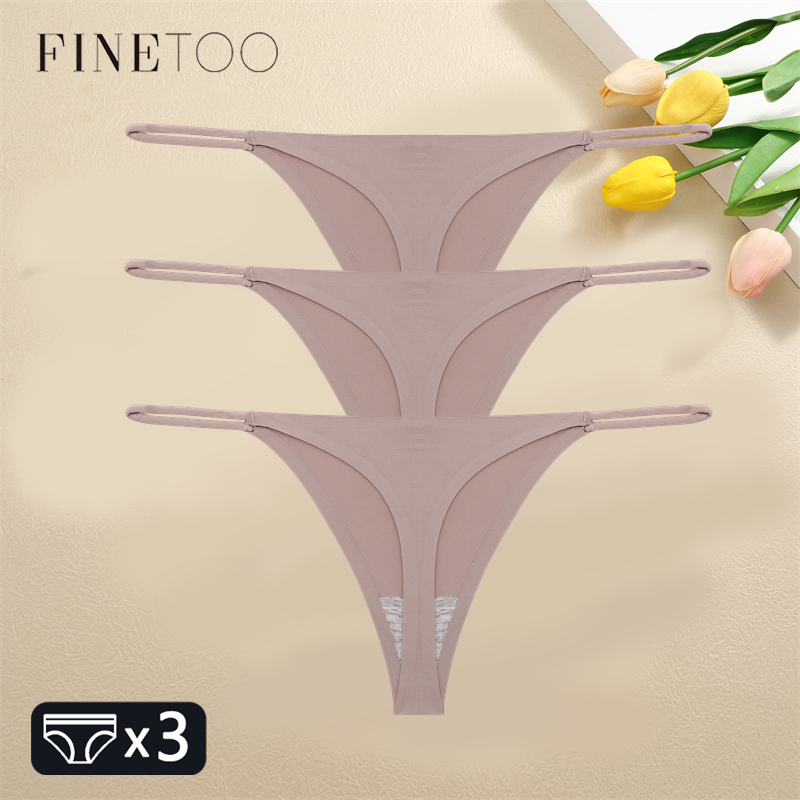 Thumbnail: 3-Pack Women's Seamless Thongs – Low-Rise Bikini G-String Panties