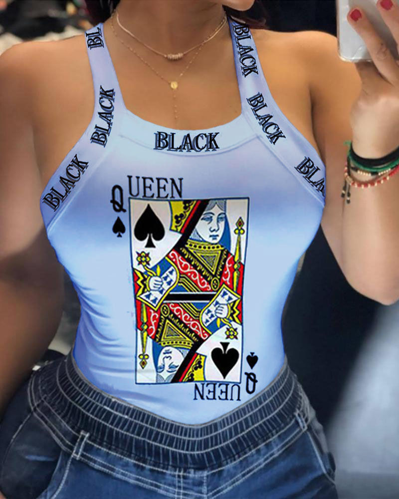 Thumbnail: Sleeveless Tank Top – Slim Fit Printed Camis for Summer