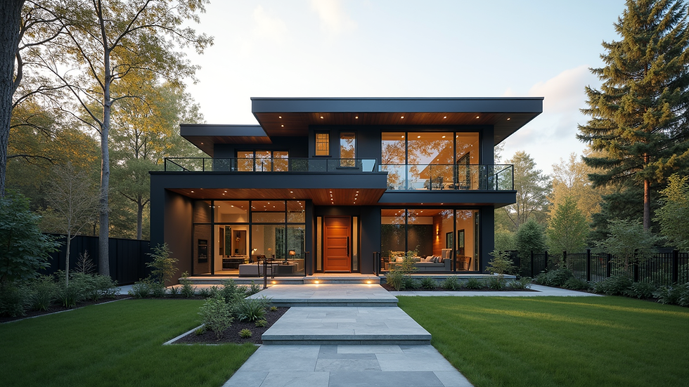 Eye-level view of a modern Canadian home with visible equity value