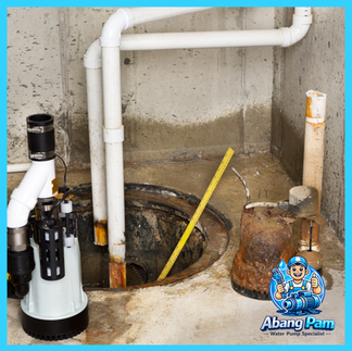 Pressure pump untuk tangki air dipasang untuk bekalan konsisten.