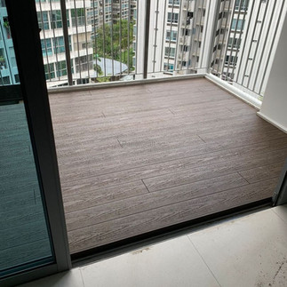 PVC decking installation for balcony flooring in Pulau Pinang