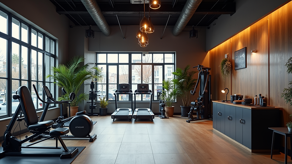 Eye-level view of a boutique gym studio with personalised training equipment