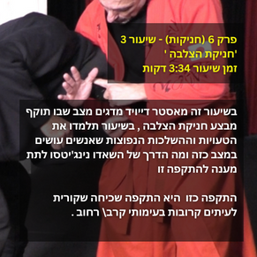 פרק 4 (בעיטות) - שיעור 5 'פרץ בעיטות בעיטות' זמן שיעור 317 דקות בשיעור זה מאסטר דייויד מדג