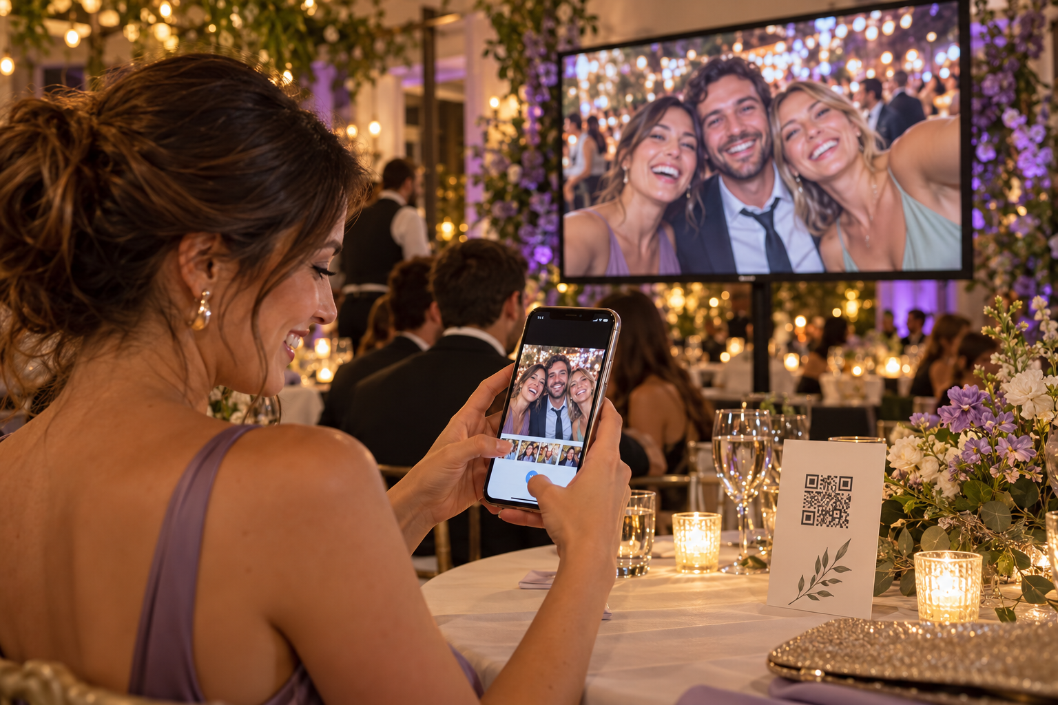 Del celular de los invitados a la pantalla del evento.