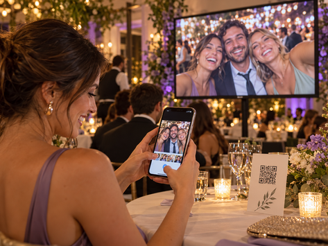Del celular de los invitados a la pantalla del evento.
