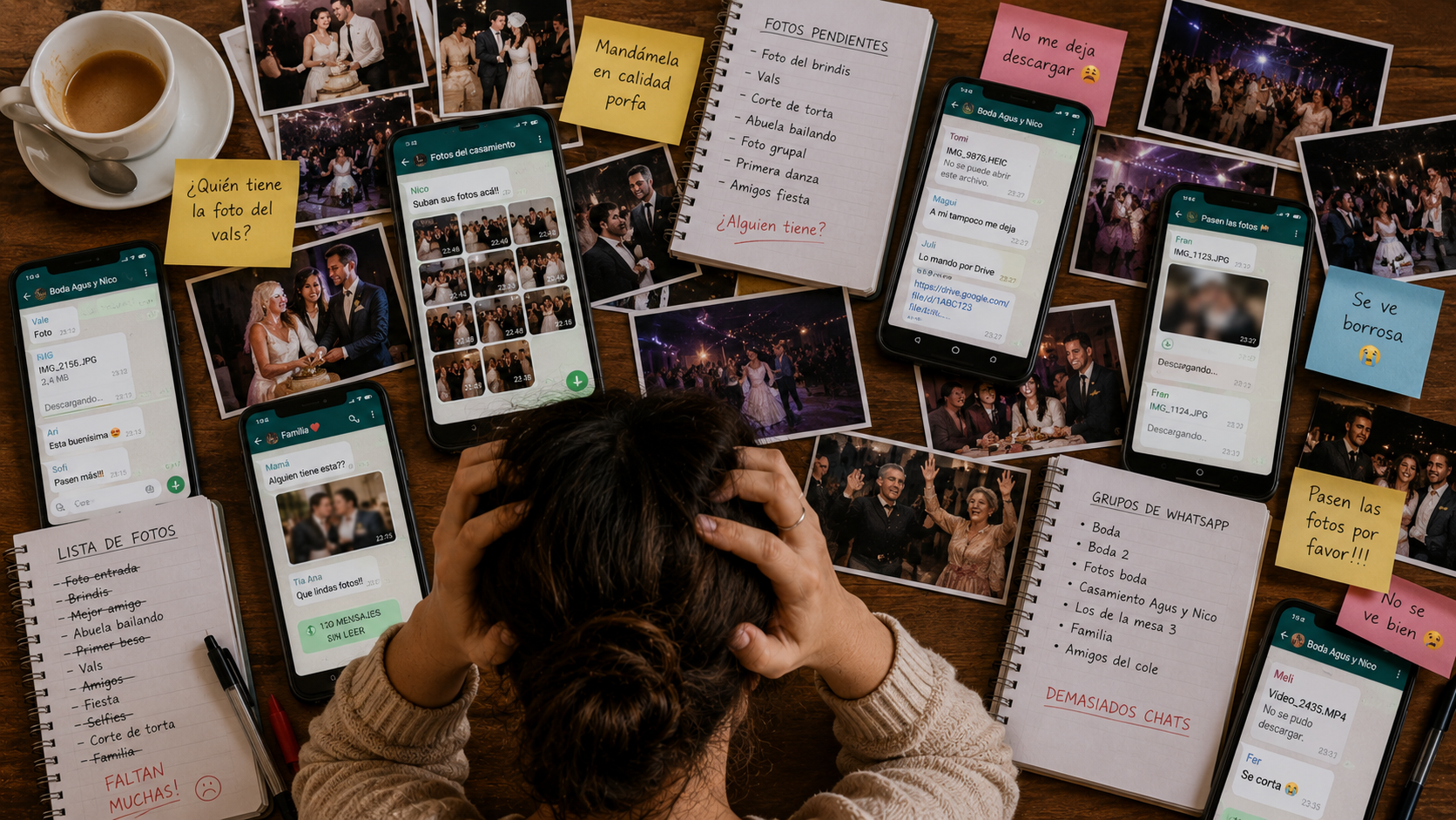 Cómo compartir fotos en tu boda sin WhatsApp: la guía definitiva 2026