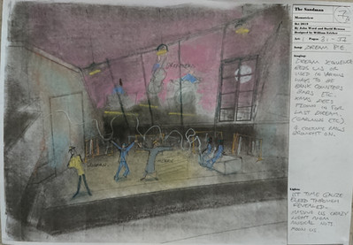 The Sandman. A storyboard drawing.