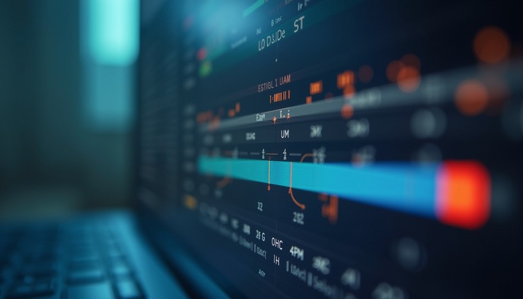 Eye-level view of a computer screen displaying color grading software with LUTs applied