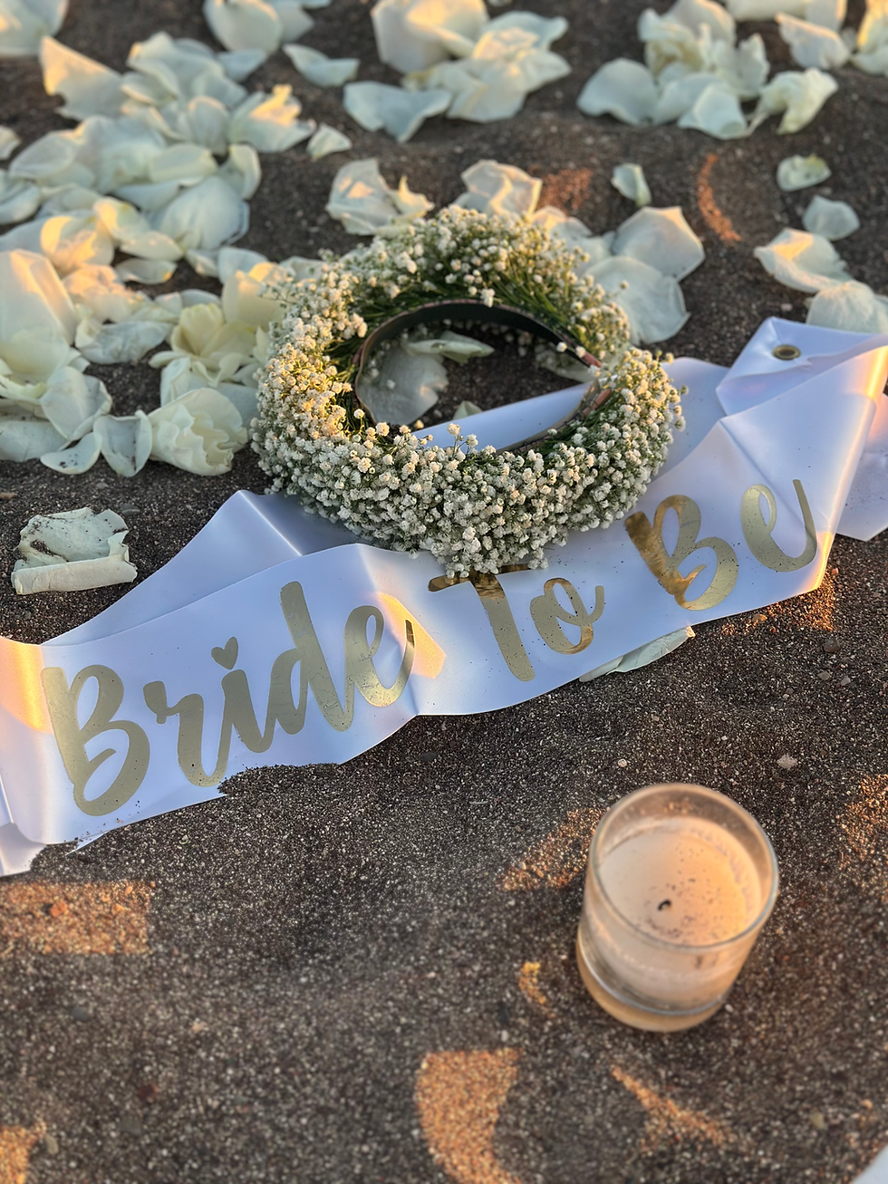 Thumbnail: Rose petals heart and aisle with candles  proposal 