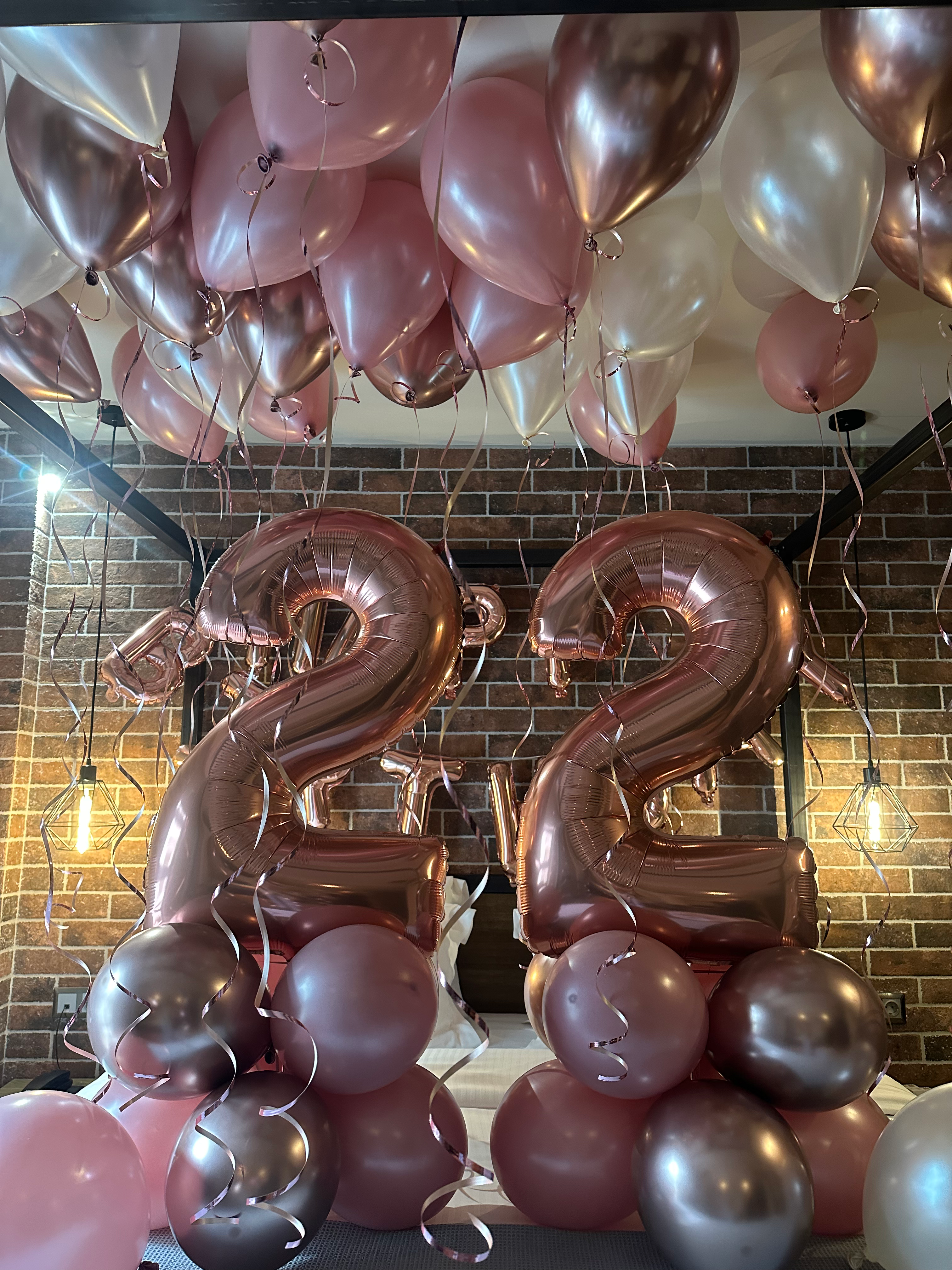 Birthday set up rose-gold