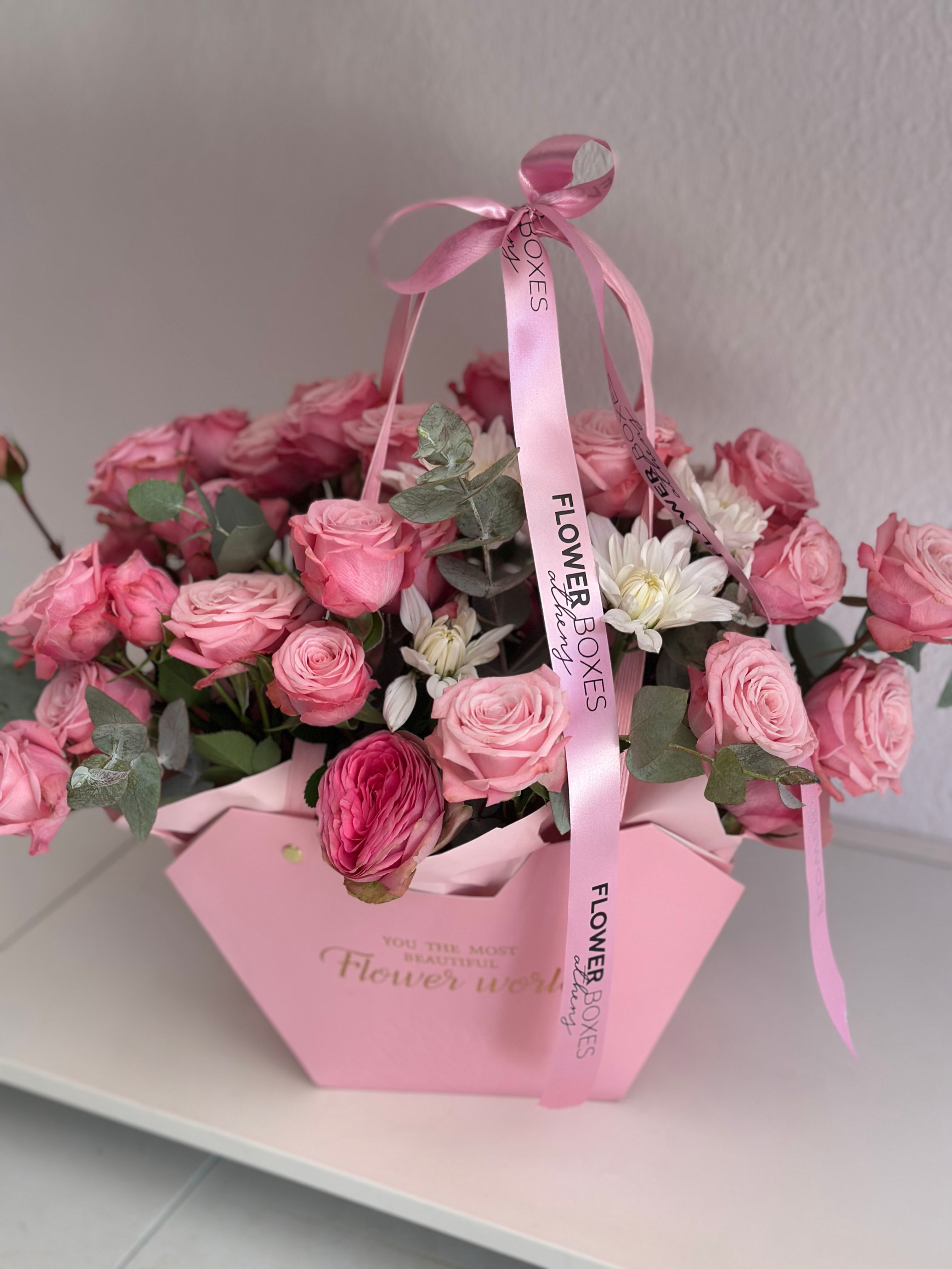 Flower bag with double colour Roses