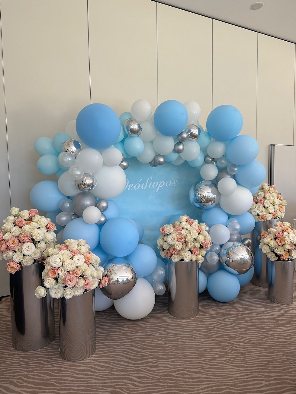 Blue-silver back drop