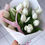 Thumbnail: 10 White tulips in marble wrapping paper 