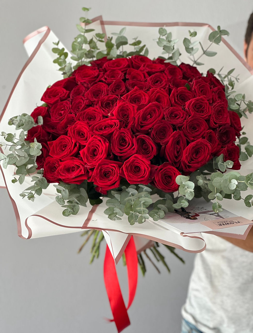 Thumbnail: 50 red Naomi with eucalyptus 