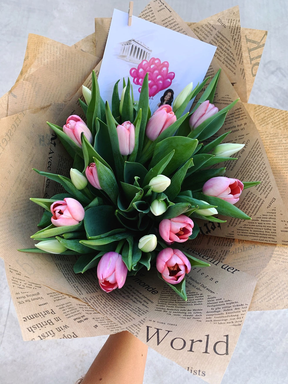 Thumbnail: White and pink mix 20 tulips