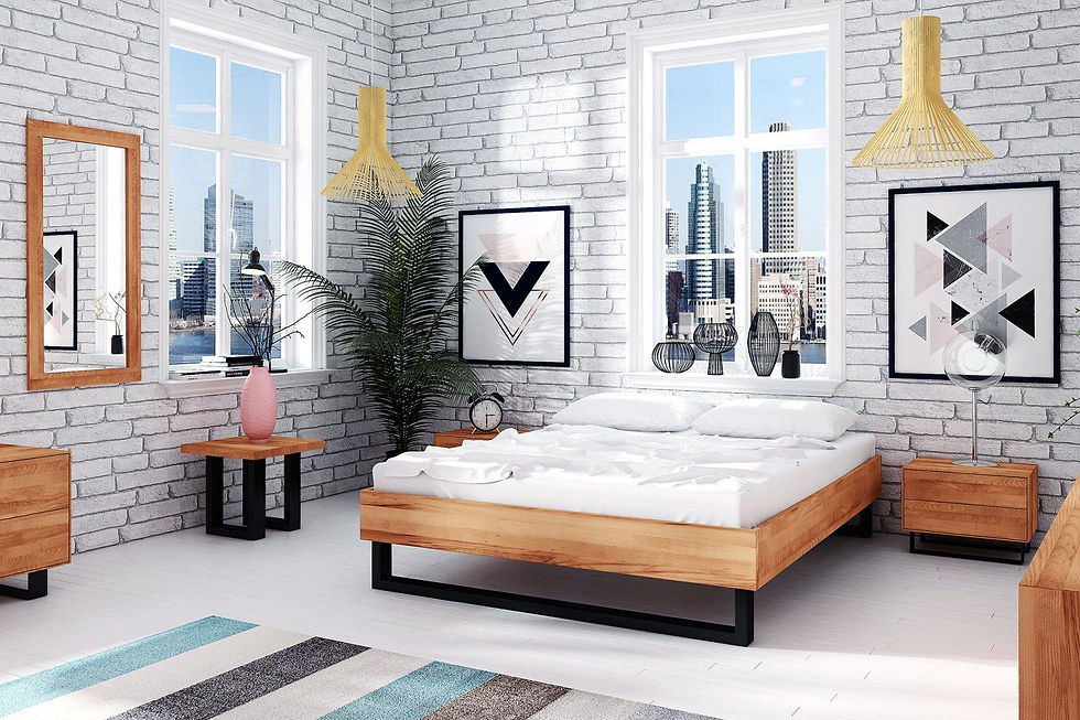 Miniatiūra: Medinė lova "Frame STEEL"