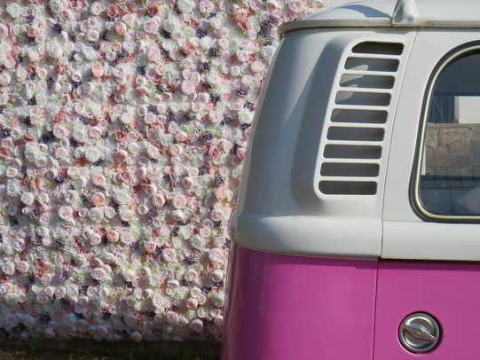 Pink Bus & Flower wall
