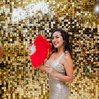 Gold Shimmer wall, Photobooth Ibiza @ Aguas Ibiza