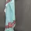 Thumbnail: Semi Chinon Chiffon Floral Saree with Handpainted Blouse Piece - Blue