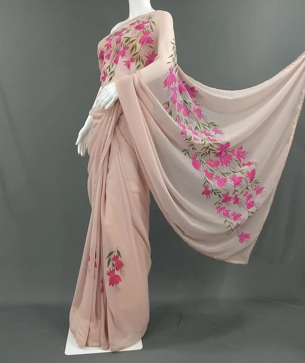 Thumbnail: Pure Georgette Floral Saree