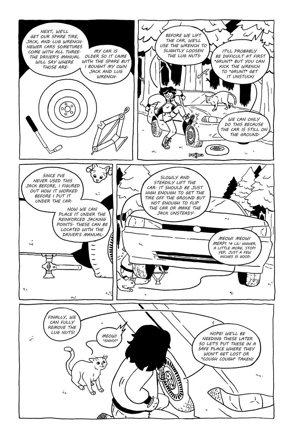 How To Replace a Tire Comic