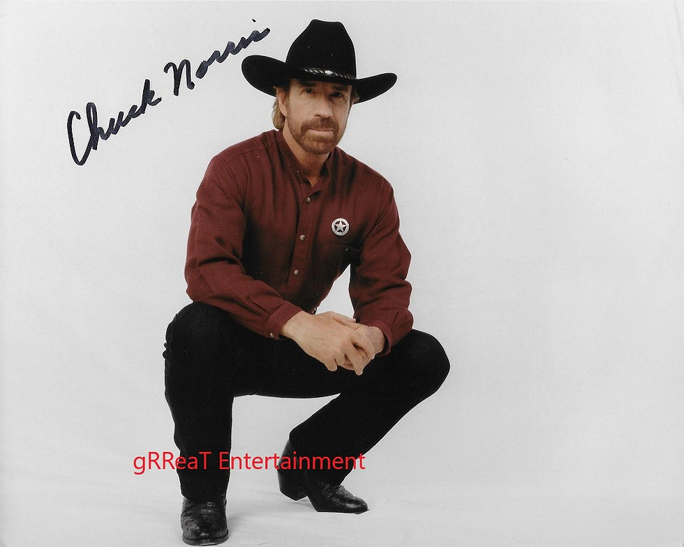 Chuck Norris autographed 10 in x 8 in photo