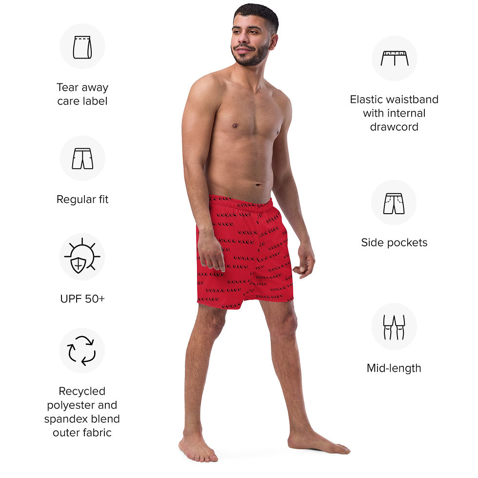 Thumbnail: Derby Dive Skater Swim Trunks-Red/Red