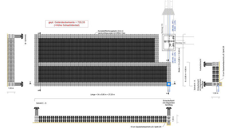 Plan des "Rückhaltebeckens"