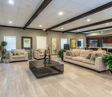 Resident clubhouse and community gathering space at The Pointe Apartments.