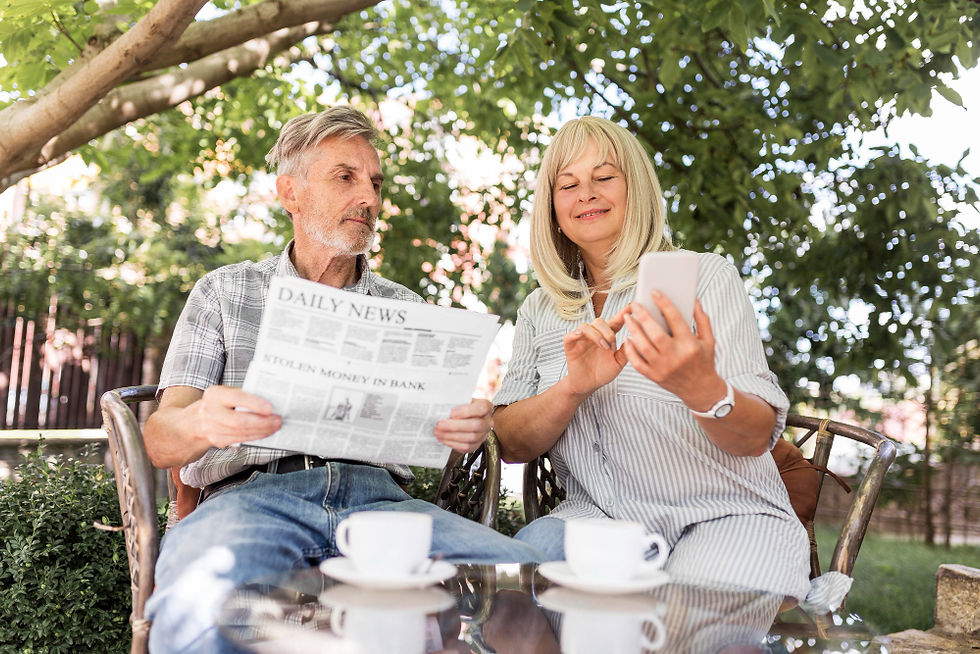 An old couple enjoying retirement